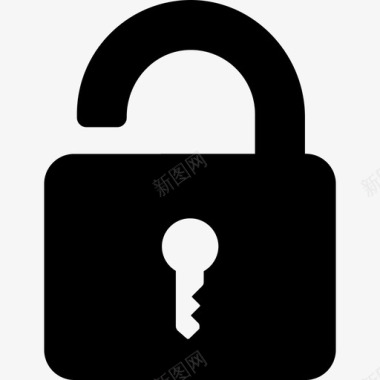 公共标识安全挂锁安全图标组实心图标