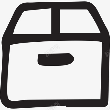 黑色手绘电子商务盒图标图标
