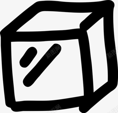 箱子立方体手绘图标图标