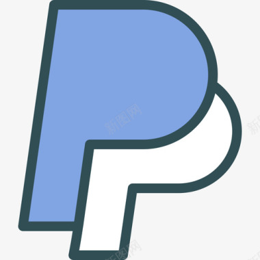 PaypalPaypal品牌线性颜色图标图标