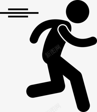 跑步人的动作姿势和姿势图标图标