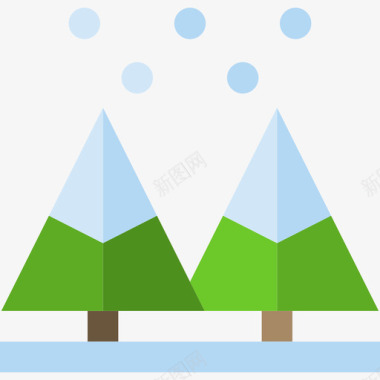 下雪景观设置平坦图标图标