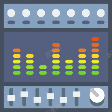 扁平矢量咖啡元素均衡器音乐元素扁平图标图标