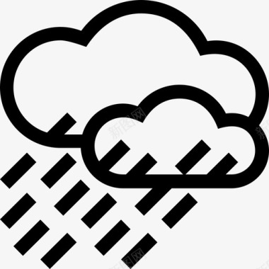 微小暴风雨云雨图标图标