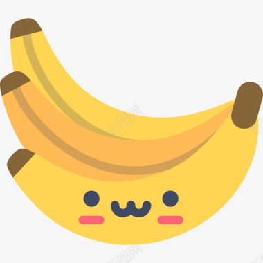 香蕉可爱的食物2平淡图标图标