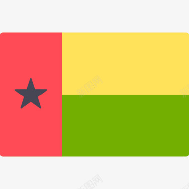 多彩方形几内亚比绍国际旗帜长方形图标图标