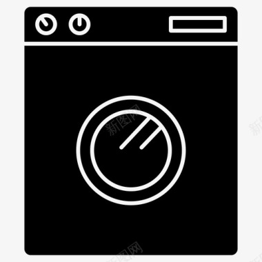 洗衣机洗衣机电器电子雕刻图标图标