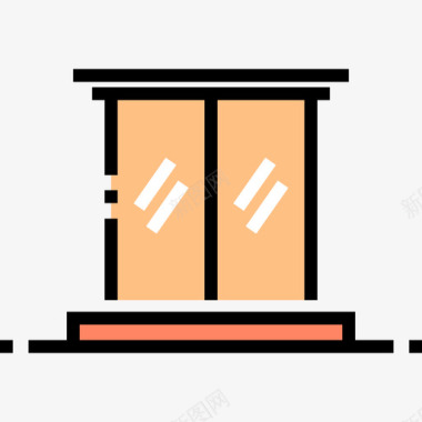 百褶窗窗建筑构造4线颜色图标图标