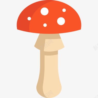 蘑菇秋季元素4扁平图标图标