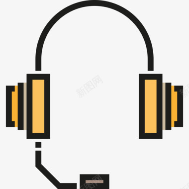耳机通讯3线色图标图标
