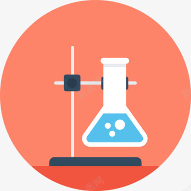 烧瓶现代教育圆形图标图标