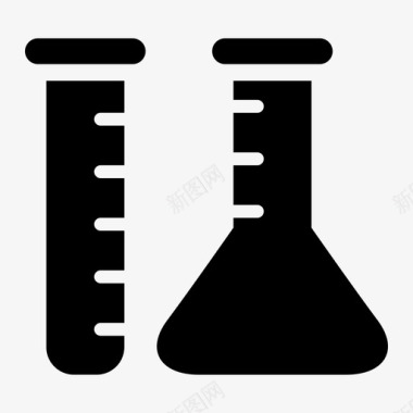 化学烧瓶玻璃器皿图标图标