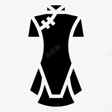 礼服旗袍服装中国图标图标