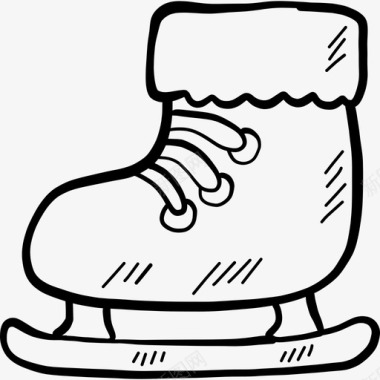 溜冰鞋圣诞节27黑色图标图标