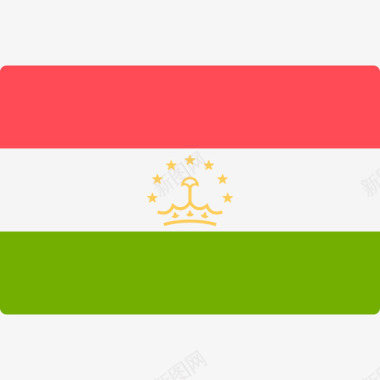 塔吉克斯坦国际国旗长方形图标图标
