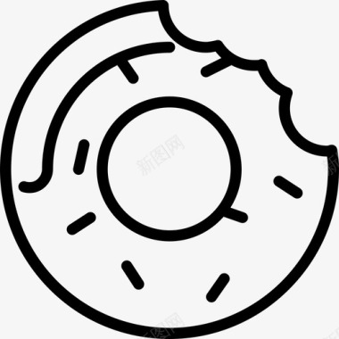 甜甜圈美味线形图标图标