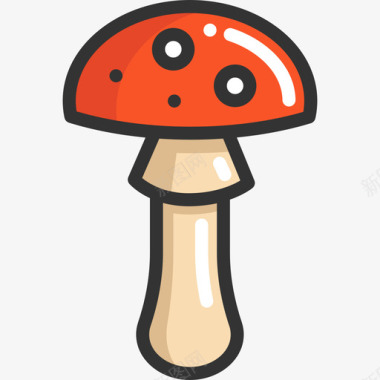 蘑菇秋季元素5线性颜色图标图标