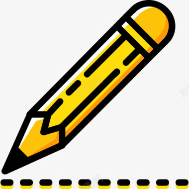 铅笔教育6黄色图标图标
