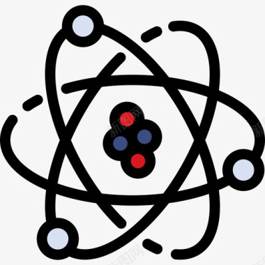 原子科学研究元素线颜色图标图标