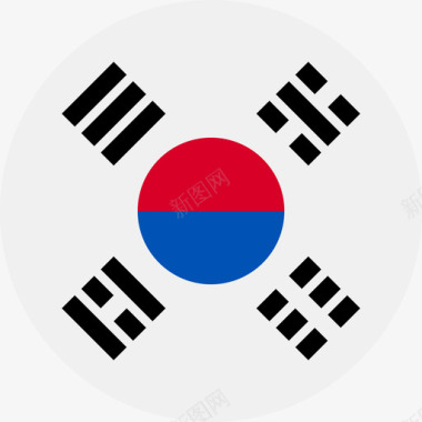 圆形时间轴韩国国旗圆形图标图标