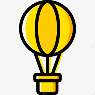 热气球热气球运输4黄色图标图标
