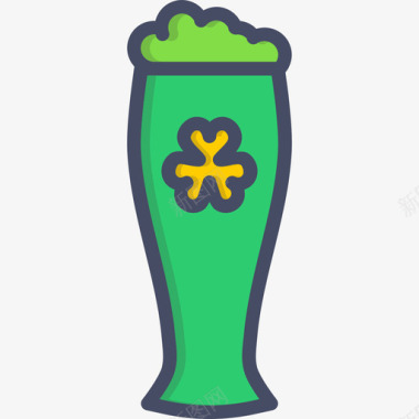 啤酒圣帕特里克节原色图标图标