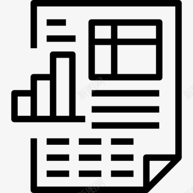 收集废品业务报告业务和技术收集线性图标图标