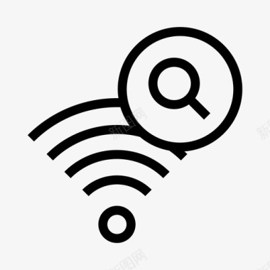 wifi搜索玻璃放大镜图标图标