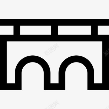 城市路道桥梁桥梁城市元素2线性图标图标