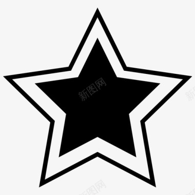 星星手绘轮廓图标图标