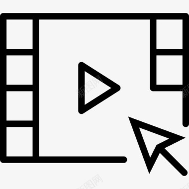 视频图标素材视频播放器交互装置线性图标图标