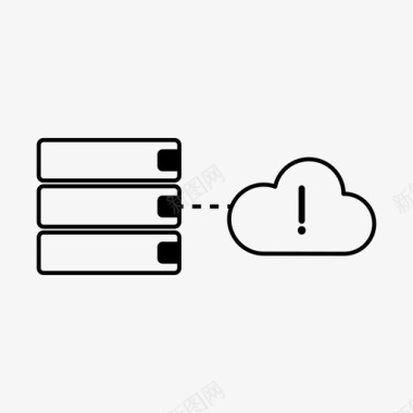 数据服务器云警告连接服务器图标图标