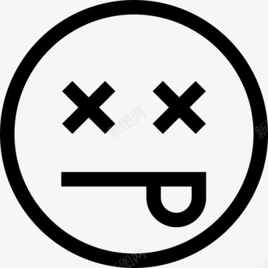 QQ表情图片死亡表情图标集合线性图标