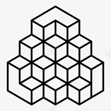 立方体三维块图标图标