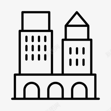 城市建筑外墙城镇建筑城市图标图标