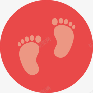 脚印婴儿怀孕圆扁图标图标