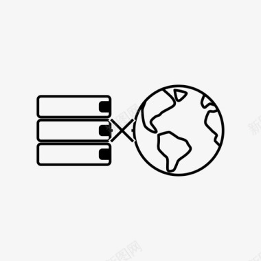 磁盘存储数据服务器全局错误连接数据和存储图标图标