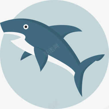 鲨鱼动物9扁平图标图标