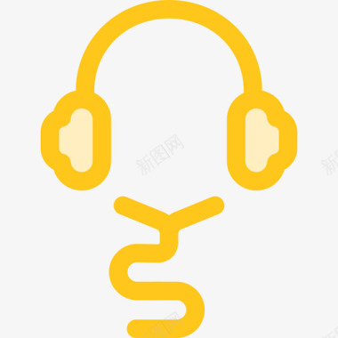 耳机工具10黄色图标图标