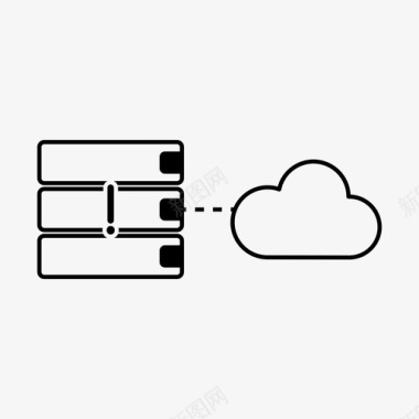 数据服务器云警告连接服务器图标图标
