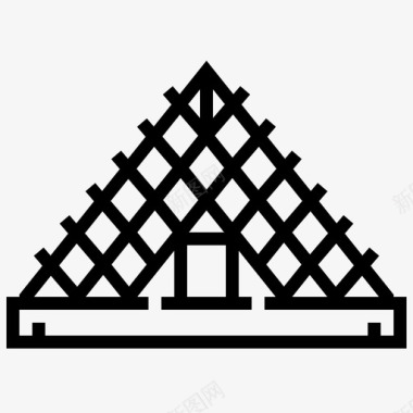 卢浮宫金字塔建筑地标图标图标