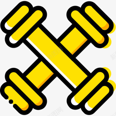 哑铃健身2黄色图标图标