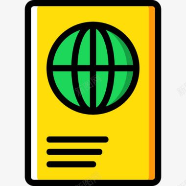 护照酒店服务5黄色图标图标