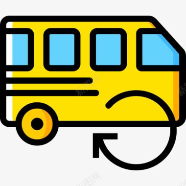 4路公交车黄色图标图标