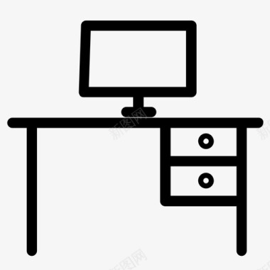 电脑桌盆栽办公桌电脑桌图标图标