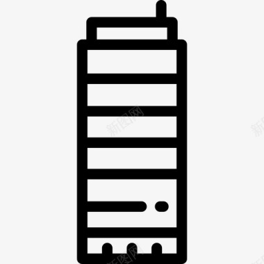 摩天大楼城市元素5线性图标图标