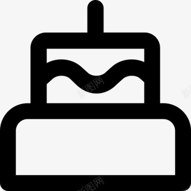 圆形蛋糕生日蛋糕庆典和派对系列粗体圆形图标图标