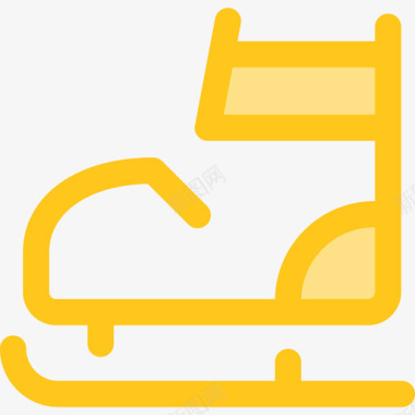 运动小人图标矢量素材溜冰鞋运动27黄色图标图标
