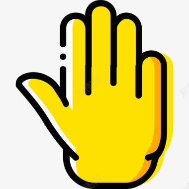 停止手势7黄色图标图标