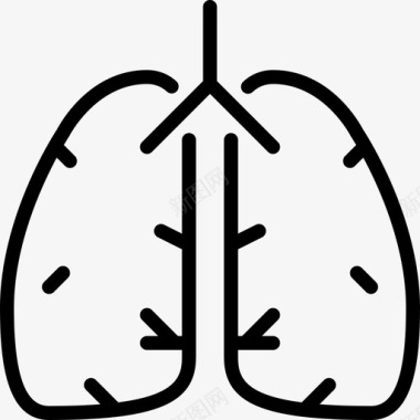 鸡肺肺医学2线性图标图标